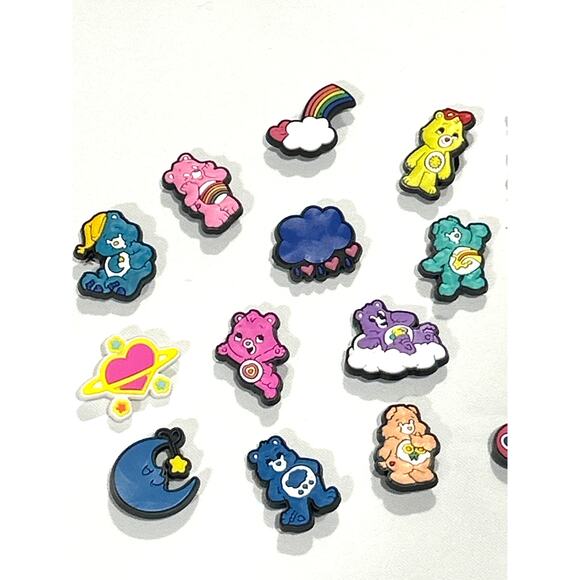 NEW Care Bears Shoe Charms 25pcs Rainbow Hearts Sun Moon Funshine Goodluck Bear - Picture 3 of 6